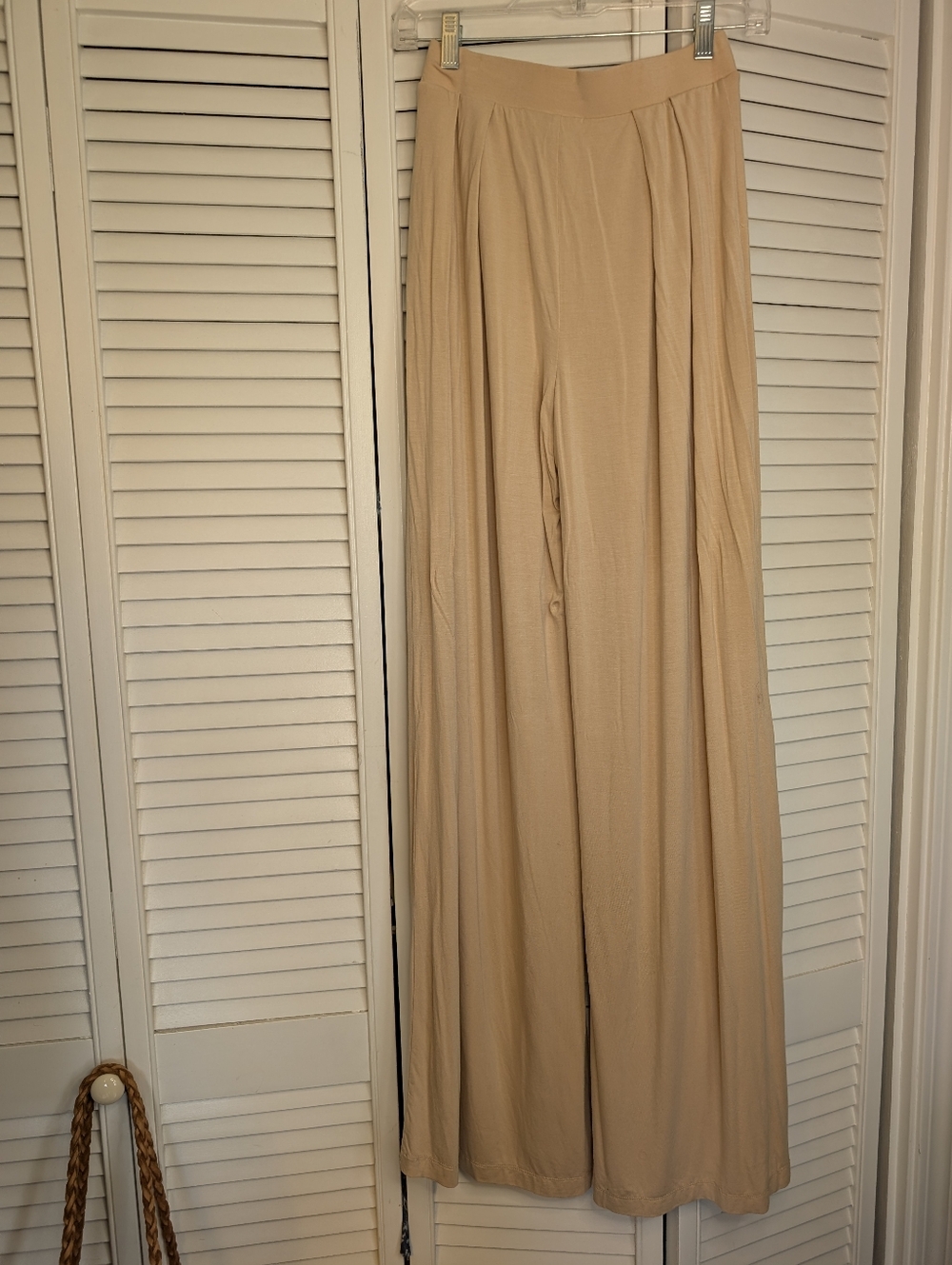 JLUXLABEL Tan Beige Devyn Wide Leg Pleated Trousers Size S NWT - Picture 6 of 13